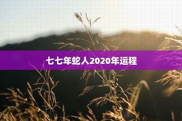 七七年蛇人2020年运程