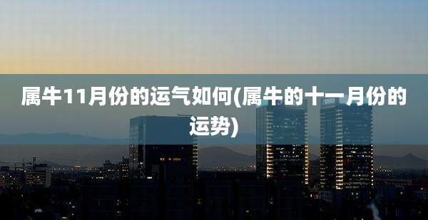 属牛11月份的运气如何(属牛的十一月份的运势)