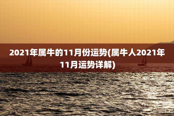 2021年属牛的11月份运势(属牛人2021年11月运势详解)