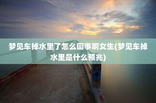 梦见车掉水里了怎么回事啊女生(梦见车掉水里是什么预兆)