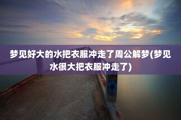梦见好大的水把衣服冲走了周公解梦(梦见水很大把衣服冲走了)