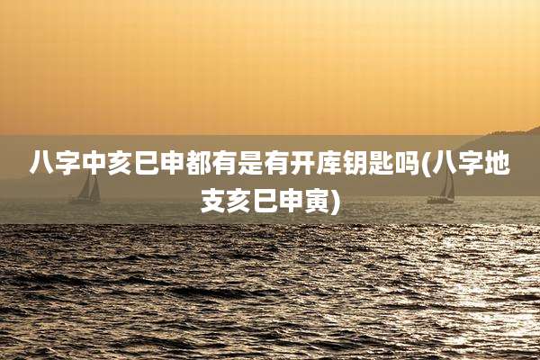 八字中亥巳申都有是有开库钥匙吗(八字地支亥巳申寅)
