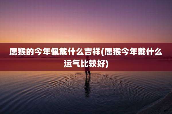 属猴的今年佩戴什么吉祥(属猴今年戴什么运气比较好)