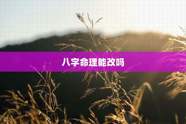 八字命理能改吗