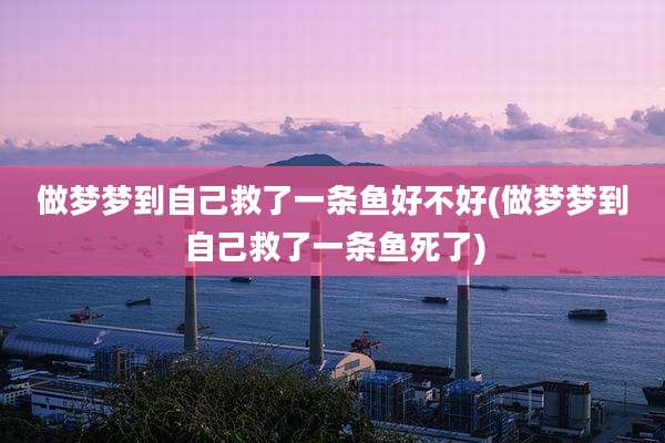 做梦梦到自己救了一条鱼好不好(做梦梦到自己救了一条鱼死了)