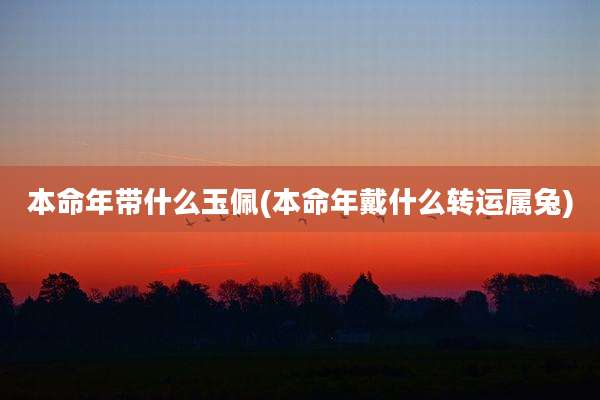 本命年带什么玉佩(本命年戴什么转运属兔)