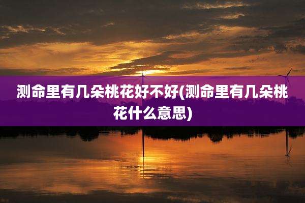 测命里有几朵桃花好不好(测命里有几朵桃花什么意思)