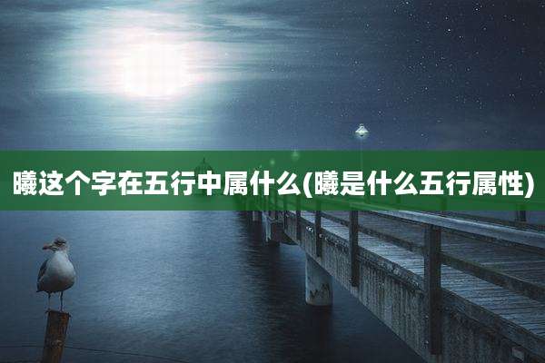 曦这个字在五行中属什么(曦是什么五行属性)