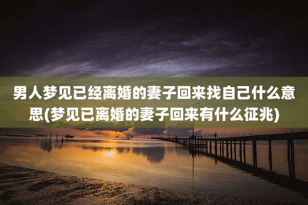 男人梦见已经离婚的妻子回来找自己什么意思(梦见已离婚的妻子回来有什么征兆)