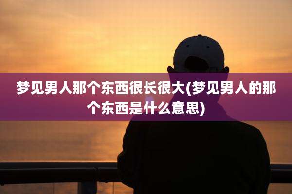 梦见男人那个东西很长很大(梦见男人的那个东西是什么意思)