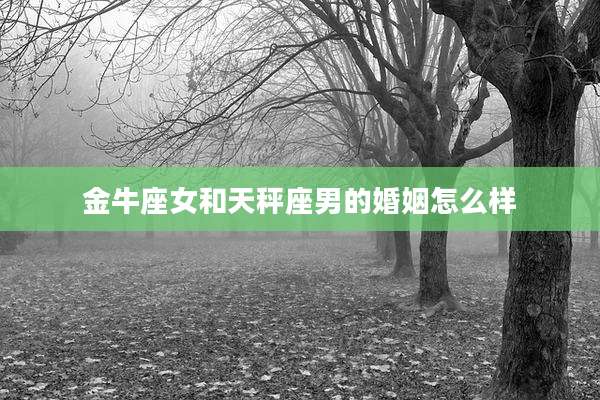 金牛座女和天秤座男的婚姻怎么样
