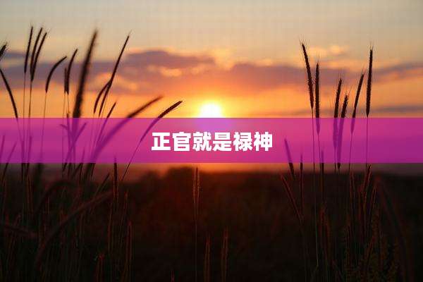 正官就是禄神