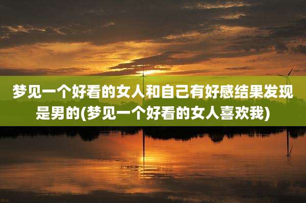 梦见一个好看的女人和自己有好感结果发现是男的(梦见一个好看的女人喜欢我)