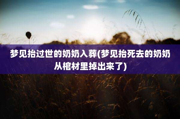 梦见抬过世的奶奶入葬(梦见抬死去的奶奶从棺材里掉出来了)