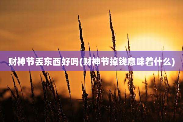 财神节丢东西好吗(财神节掉钱意味着什么)