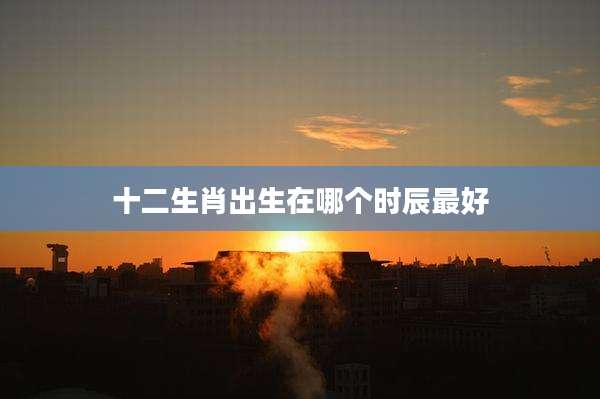 十二生肖出生在哪个时辰最好