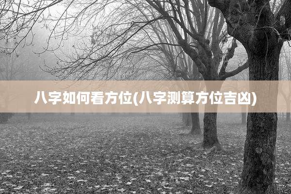 八字如何看方位(八字测算方位吉凶)