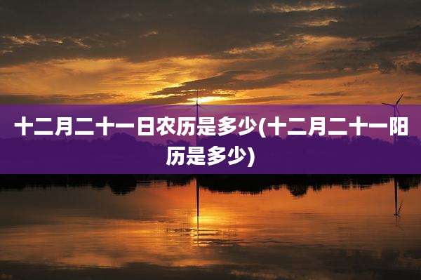 十二月二十一日农历是多少(十二月二十一阳历是多少)