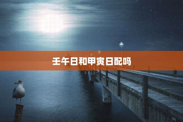 壬午日和甲寅日配吗