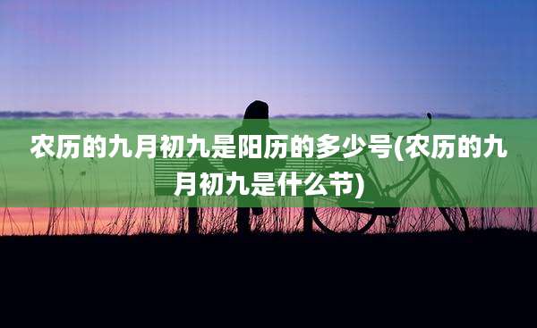 农历的九月初九是阳历的多少号(农历的九月初九是什么节)