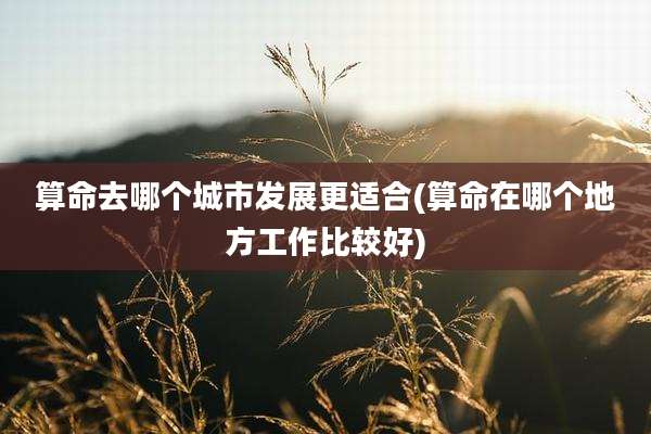 算命去哪个城市发展更适合(算命在哪个地方工作比较好)