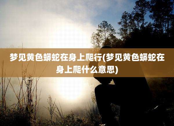 梦见黄色蟒蛇在身上爬行(梦见黄色蟒蛇在身上爬什么意思)