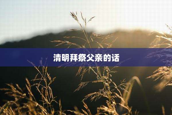 清明拜祭父亲的话