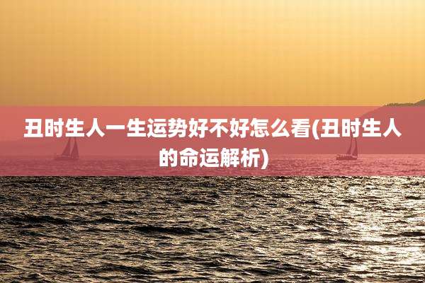 丑时生人一生运势好不好怎么看(丑时生人的命运解析)