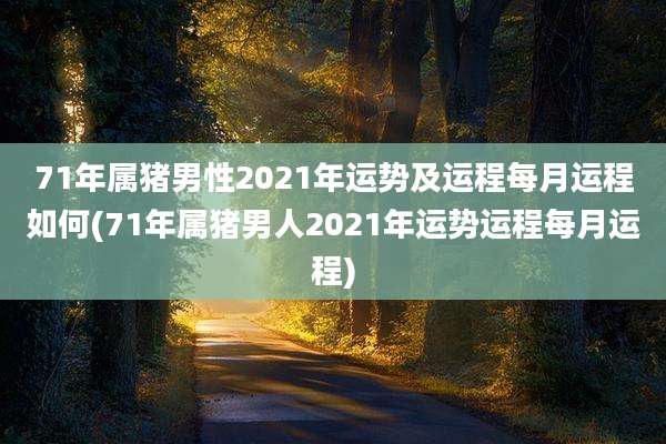 71年属猪男性2021年运势及运程每月运程如何(71年属猪男人2021年运势运程每月运程)
