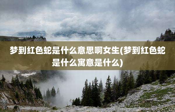 梦到红色蛇是什么意思啊女生(梦到红色蛇是什么寓意是什么)