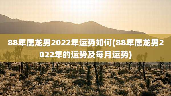 88年属龙男2022年运势如何(88年属龙男2022年的运势及每月运势)