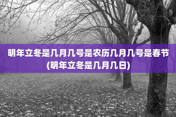 明年立冬是几月几号是农历几月几号是春节(明年立冬是几月几日)