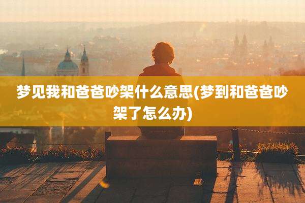 梦见我和爸爸吵架什么意思(梦到和爸爸吵架了怎么办)