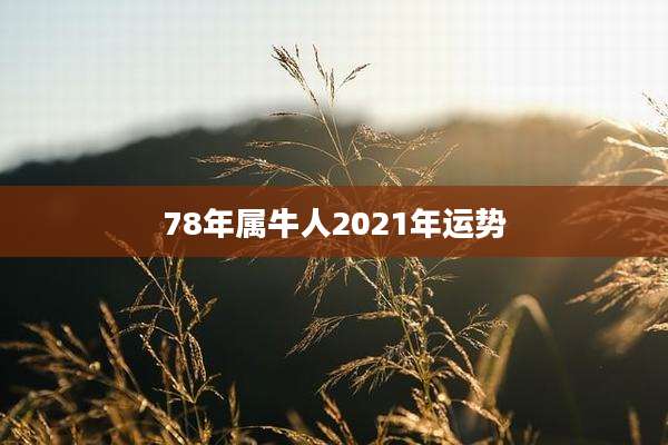 78年属牛人2021年运势