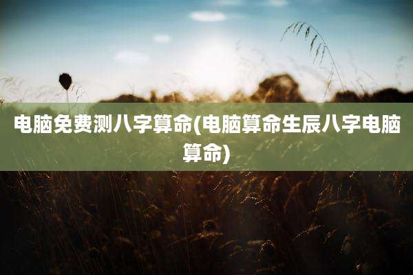 电脑免费测八字算命(电脑算命生辰八字电脑算命)