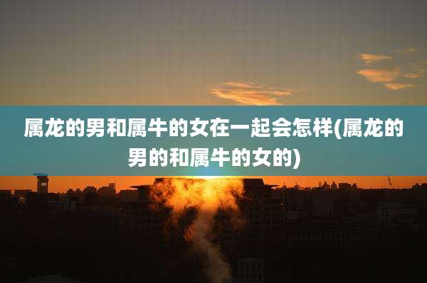 属龙的男和属牛的女在一起会怎样(属龙的男的和属牛的女的)