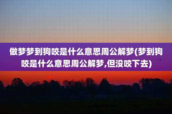 做梦梦到狗咬是什么意思周公解梦(梦到狗咬是什么意思周公解梦,但没咬下去)