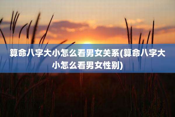 算命八字大小怎么看男女关系(算命八字大小怎么看男女性别)