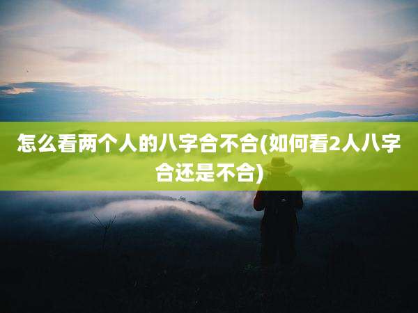 怎么看两个人的八字合不合(如何看2人八字合还是不合)