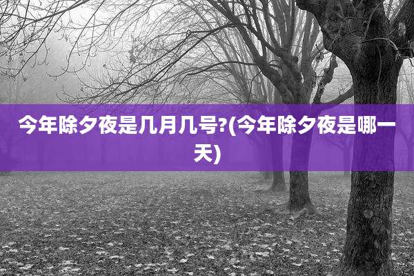 今年除夕夜是几月几号?(今年除夕夜是哪一天)
