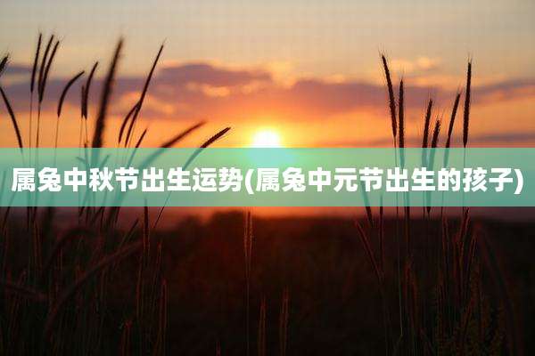 属兔中秋节出生运势(属兔中元节出生的孩子)