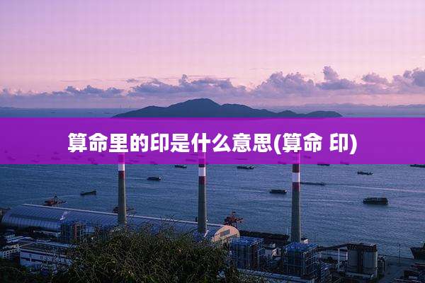 算命里的印是什么意思(算命 印)
