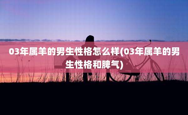 03年属羊的男生性格怎么样(03年属羊的男生性格和脾气)