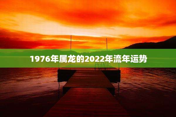 1976年属龙的2022年流年运势
