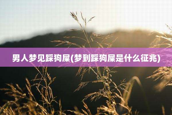 男人梦见踩狗屎(梦到踩狗屎是什么征兆)