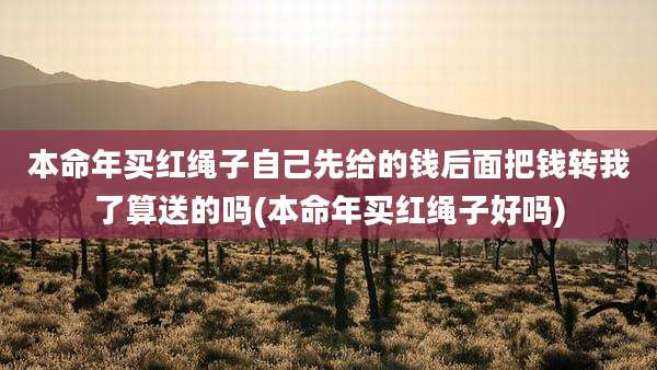 本命年买红绳子自己先给的钱后面把钱转我了算送的吗(本命年买红绳子好吗)