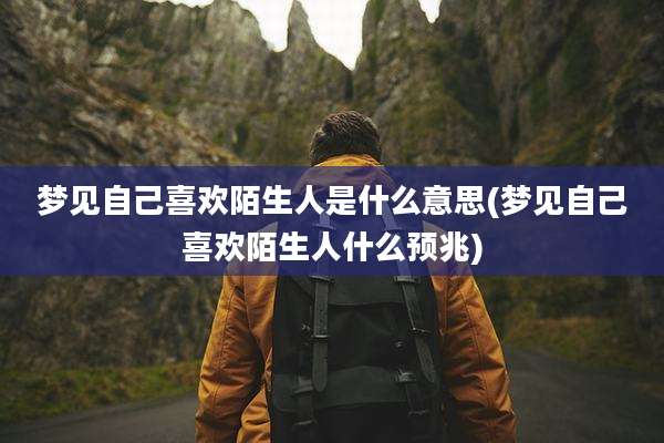 梦见自己喜欢陌生人是什么意思(梦见自己喜欢陌生人什么预兆)