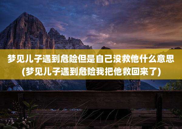 梦见儿子遇到危险但是自己没救他什么意思(梦见儿子遇到危险我把他救回来了)