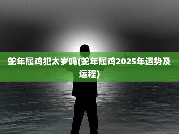 蛇年属鸡犯太岁吗(蛇年属鸡2025年运势及运程)