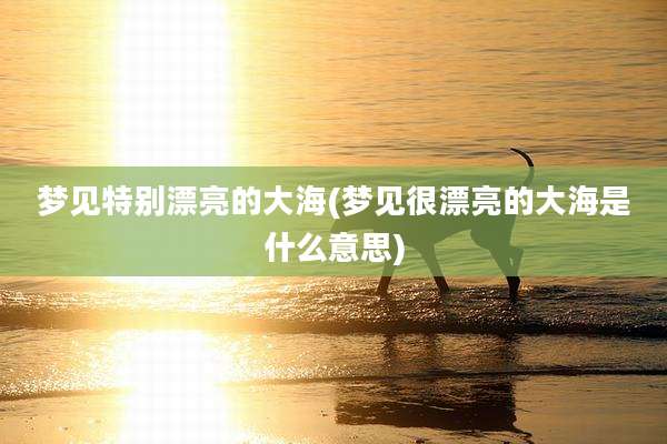 梦见特别漂亮的大海(梦见很漂亮的大海是什么意思)